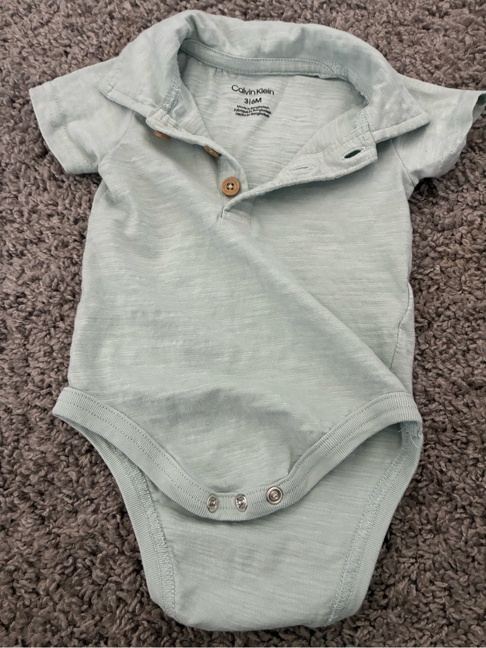 Calvin Klein Light Mint Polo One-Piece Bodysuit